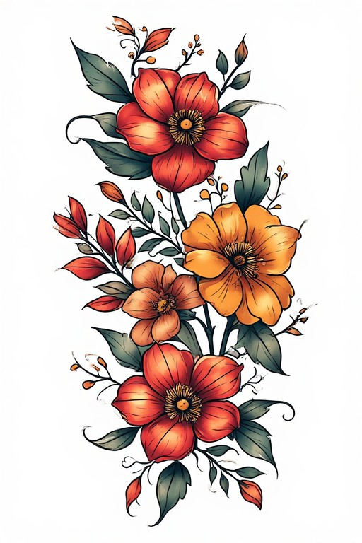 Flower tattoo flash