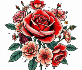 Free Tattoo Flash-Roses 9