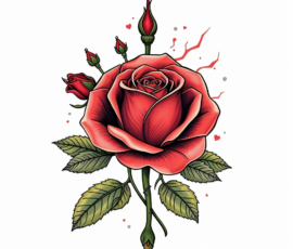 Free Tattoo Flash-Roses 13