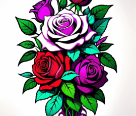 Free Tattoo Flash-Roses 35 Rose 1
