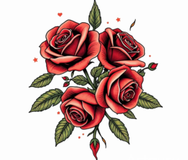 Free Tattoo Flash-Roses 26