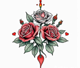 Free Tattoo Flash-Roses 25