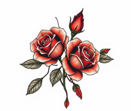 Free Tattoo Flash-Roses 16