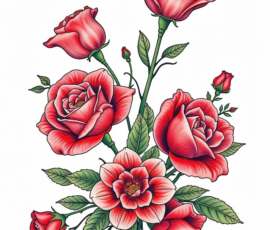 Free Tattoo Flash-Roses 33