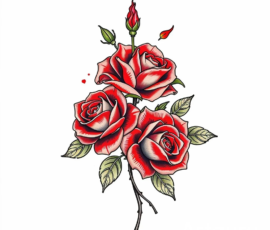 Free Tattoo Flash-Roses 23