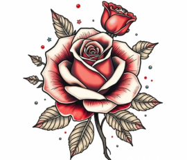 Free Tattoo Flash-Roses 15