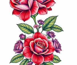Free Tattoo Flash-Roses 14