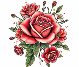 Free Tattoo Flash-Roses 7