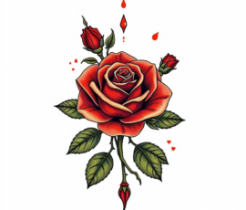 Free Tattoo Flash-Roses 3