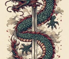 Free Tattoo Flash-Dragon Designs (Japanese) 33