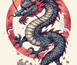 Free Tattoo Flash-Dragon Designs (Japanese) 23