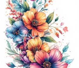 Free Tattoo Flash: Floral Arrangements 3