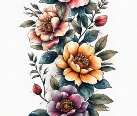 Free Tattoo Flash: Floral Arrangements 10