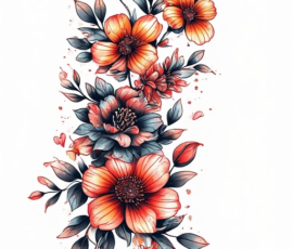 Free Tattoo Flash: Floral Arrangements 13