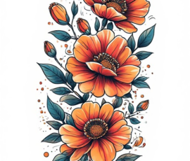Free Tattoo Flash: Floral Arrangements 2