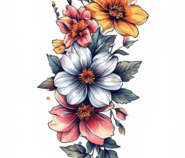 Free Tattoo Flash: Floral Arrangements 19