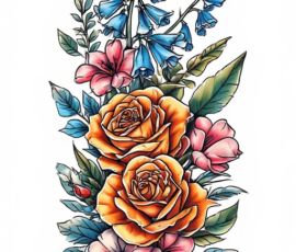 Free Tattoo Flash: Floral Arrangements 22
