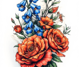 Free Tattoo Flash: Floral Arrangements 23
