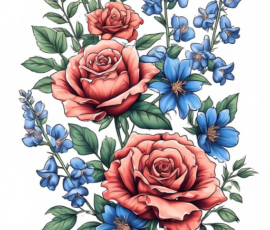 Free Tattoo Flash: Floral Arrangements 24