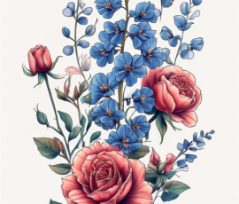 Free Tattoo Flash: Floral Arrangements 27