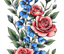 Free Tattoo Flash: Floral Arrangements 28