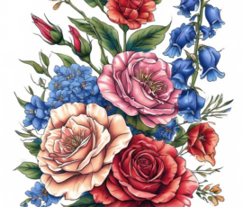 Free Tattoo Flash: Floral Arrangements 29