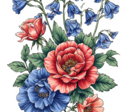 Free Tattoo Flash: Floral Arrangements 30