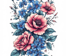 Free Tattoo Flash: Floral Arrangements 31