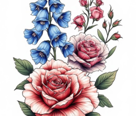Free Tattoo Flash: Floral Arrangements 37