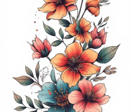Free Tattoo Flash: Floral Arrangements 45