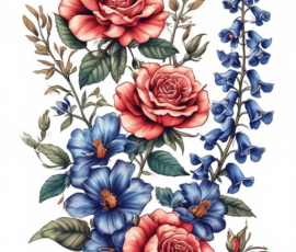Free Tattoo Flash: Floral Arrangements 56