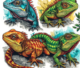 Free Tattoo Flash: Lizards 7